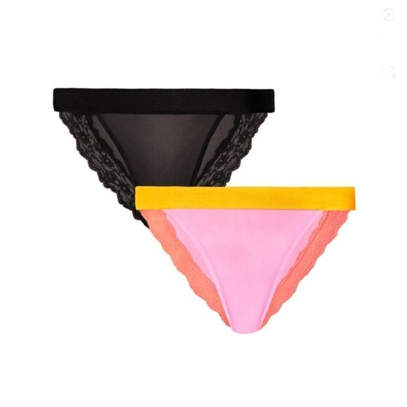 Lace Mesh Sheer Cheeky Underwear Panties 2-Pack, Size S - Picture 3 of 8